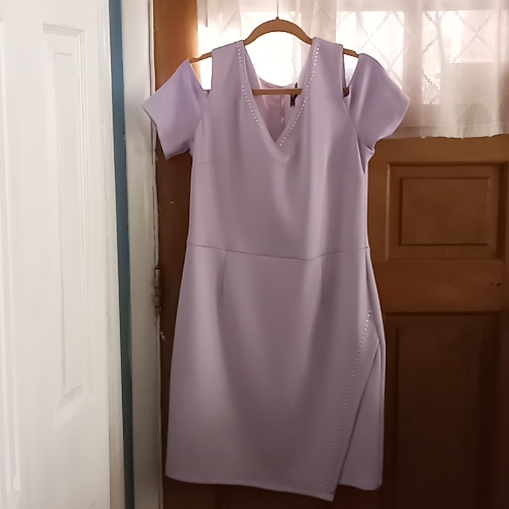 Polyester blend lavender dress